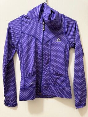 adidas Girl’s. Purple Patterned Full-Zip Hooded Jacket